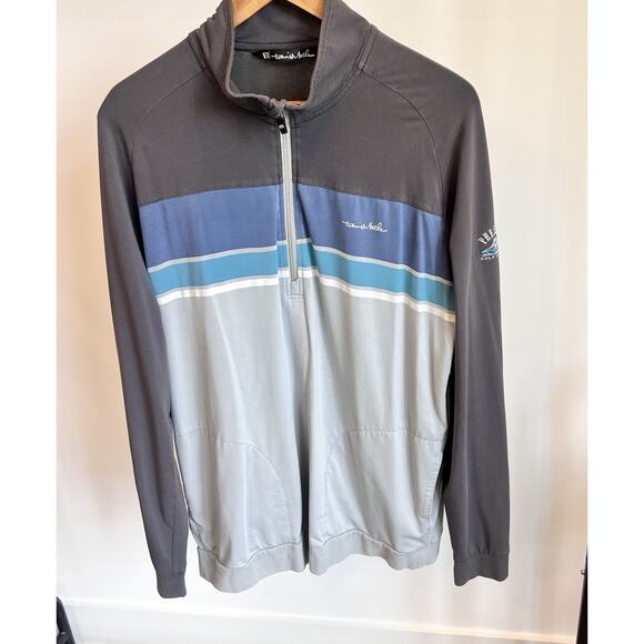 Travis Mathew Sweater Men XL Blue Pullover Quarter Zip Golf Lightweight - Picture 1 of 8